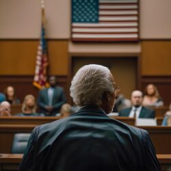 Back of a man in court serving as an expert witness | Vanguard Communications | Denver, New Orleans, Jacksonville, FL