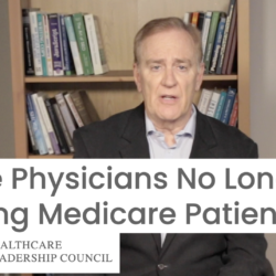 Ron King talking in a video still about Medicare cuts to doctor payments | Vanguard Communications | Denver
