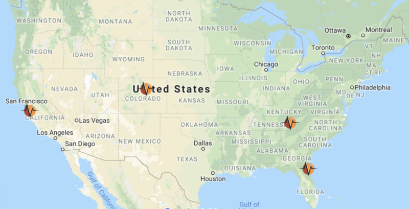 Vanguard Communications | US Locations | Denver, CO | Jacksonville, FL | San Jose, CA | Knoxville, TN