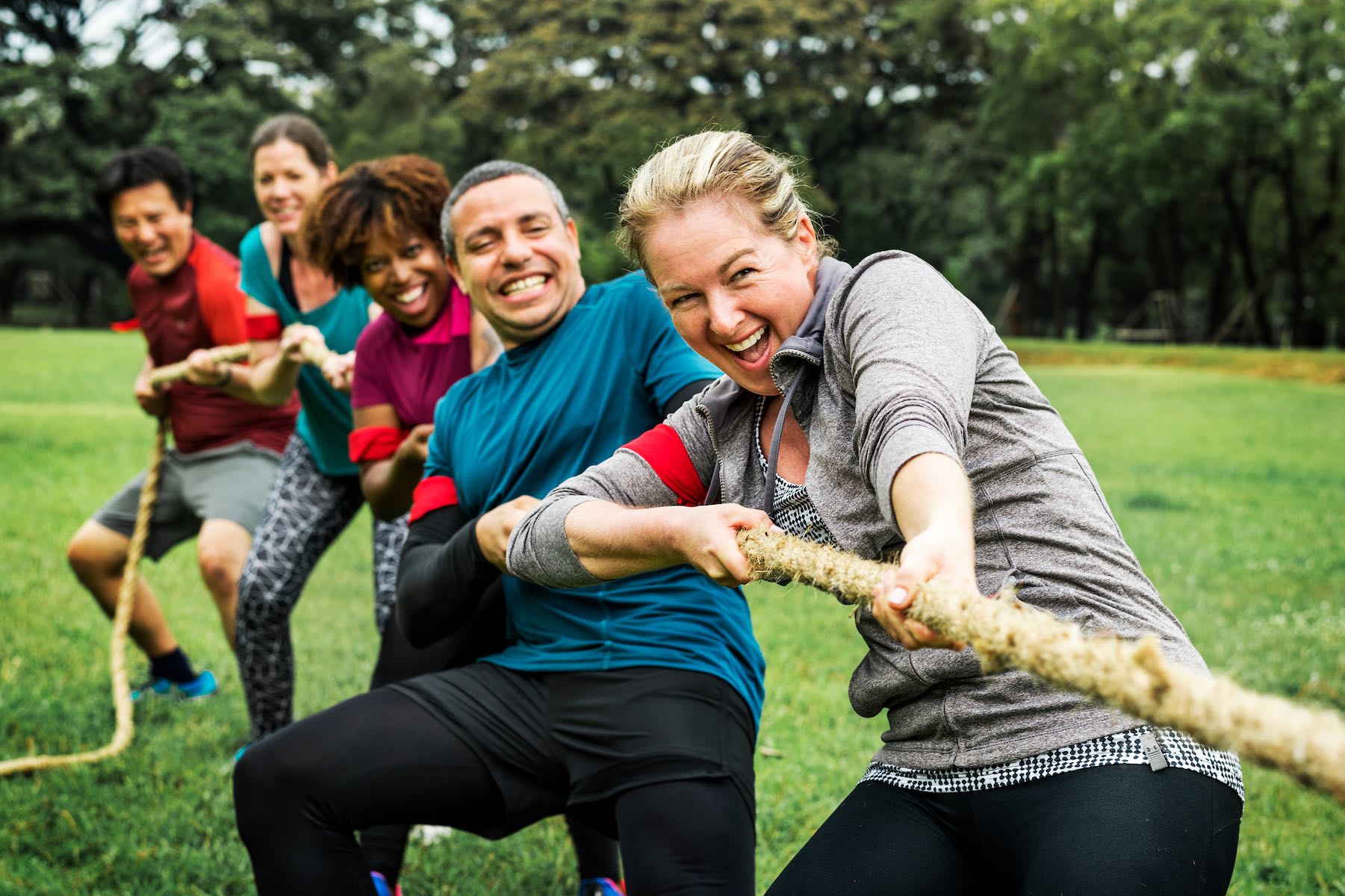 Team building via a tug of war | Vanguard Communications | Denver, CO 