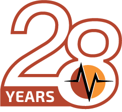 Vanguard 28th Anniversary Logo | Vanguard Communications | Denver, CO | San Jose, CA
