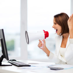 Orthopedics in the Digital Age | Winning Over Healthcare Consumers' | Photo of woman on megaphone